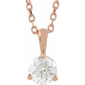 Lab-Grown Diamond Solitaire Necklace - Style 23559