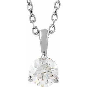 Lab-Grown Diamond Solitaire Necklace - Style 23559