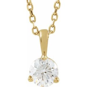 Lab-Grown Diamond Solitaire Necklace - Style 23559