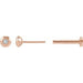 Ladies Natural Diamond Domed Bezel-Set Earring — 14K Rose Gold