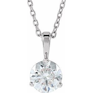 Lab-Grown Diamond Solitaire Necklace - Style 23559