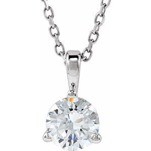 Lab-Grown Diamond Solitaire Necklace - Style 23559