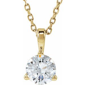 Lab-Grown Diamond Solitaire Necklace - Style 23559