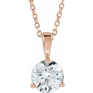 Lab-Grown Diamond Solitaire Necklace - Style 23559