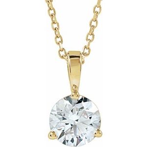 Lab-Grown Diamond Solitaire Necklace - Style 23559