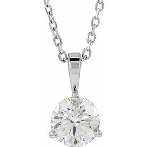 Lab-Grown Diamond Solitaire Necklace - Style 23559