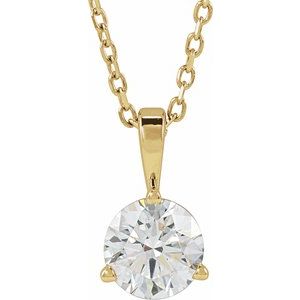 Lab-Grown Diamond Solitaire Necklace - Style 23559