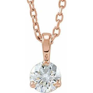 Ladies Natural Diamond Necklace (I1, G-H) — 14K Rose Gold