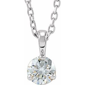Ladies Natural Diamond Necklace (I1, G-H) — Sterling Silver