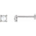 Ladies Rose-Cut Natural Diamond Stud Earring — 14K White Gold