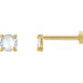 Ladies Rose-Cut Natural Diamond Stud Earring — 14K Yellow Gold