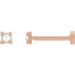 Ladies Rose-Cut Natural Diamond Stud Earring — 14K Rose Gold