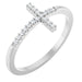 Ladies Natural Diamond Sideways Cross Ring (I1, G-H) — Sterling Silver