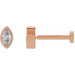 Ladies Natural Diamond Press Fit Back Stud Earring — 14K Rose Gold