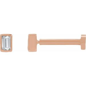 Ladies Natural Diamond Stud Earring — 14K Rose Gold