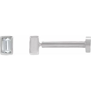 Ladies Natural Diamond Stud Earring — 14K White Gold