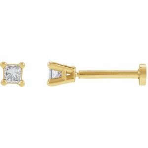 Ladies Natural Diamond Earring — 14K Yellow Gold