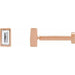 Lab-Grown Diamond Straight Baguette Bezel-Set Stud Earrings (Single Earring)
