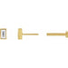 Lab-Grown Diamond Straight Baguette Bezel-Set Stud Earrings (Single Earring)