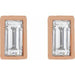 Lab-Grown Diamond Straight Baguette Bezel-Set Stud Earrings (Single Earring)