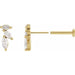 Ladies Natural Diamond Nature-Inspired Left Earring — 14K Yellow Gold
