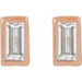 Lab-Grown Diamond Straight Baguette Bezel-Set Stud Earrings (Single Earring)