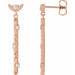Ladies Natural Diamond Vintage-Inspired Earrings — 14K Rose Gold