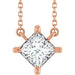 Ladies Natural Diamond Solitaire Necklace (I1, G-H) — 14K Rose Gold