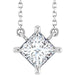 Ladies Natural Diamond Solitaire Necklace (Si2-Si3, G-H) — Platinum
