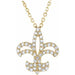 Ladies Natural Diamond Fleur De Lis Necklace (I1, G-H) — 14K Yellow Gold