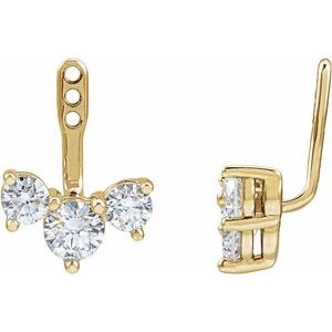 Ladies Natural Diamond Earring Jackets (I1, G-H) — 14K Yellow Gold
