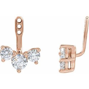 Ladies Natural Diamond Earring Jackets (I1, G-H) — 14K Rose Gold