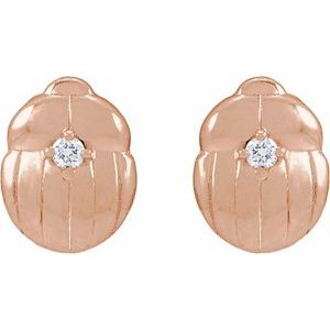 Ladies Natural Diamond Moth Earring — 14K Rose Gold
