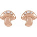 Ladies .03 Natural Diamond Mushroom Earring (I1, G-H) — 14K Rose Gold
