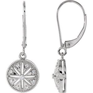 Ladies Natural Diamond Earrings — Sterling Silver