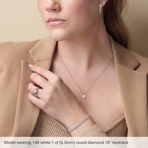 Lab-Grown Diamond Solitaire Necklace - Style 28392