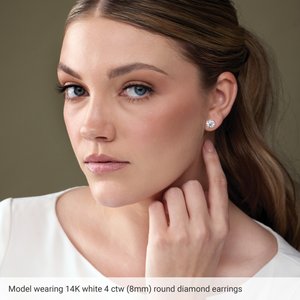 Lab-Grown Diamond Round 4-Prong Lightweight Stud Earrings - Style 652480