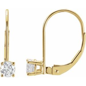 Ladies Natural Diamond Earrings — 14K Yellow Gold