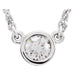 Ladies Natural Diamond Bezel-Set Solitaire Necklace (I1, G-H) — 14K White Gold