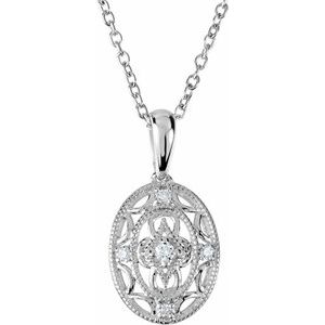 Ladies Natural Diamond Necklace (I2, H+) — Sterling Silver