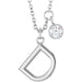 Ladies Initial D Natural Diamond Necklace (I1, G-H) — Platinum