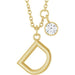 Ladies Initial D Natural Diamond Necklace (I1, G-H) — 14K Yellow Gold