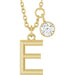 Ladies Initial E Natural Diamond Necklace (I1, G-H) — 14K Yellow Gold