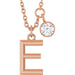Ladies Initial E Natural Diamond Necklace (I1, G-H) — 14K Rose Gold