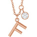 Ladies Initial F Natural Diamond Necklace (I1, G-H) — 14K Rose Gold