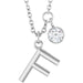 Ladies Initial F Natural Diamond Necklace (I1, G-H) — 14K White Gold