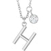 Ladies Initial H Natural Diamond Necklace (I1, G-H) — Sterling Silver