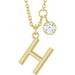 Ladies Initial H Natural Diamond Necklace (I1, G-H) — 14K Yellow Gold