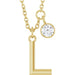 Ladies Initial L Natural Diamond Necklace (I1, G-H) — 14K Yellow Gold