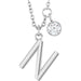 Ladies Initial N Natural Diamond Necklace (I1, G-H) — Sterling Silver